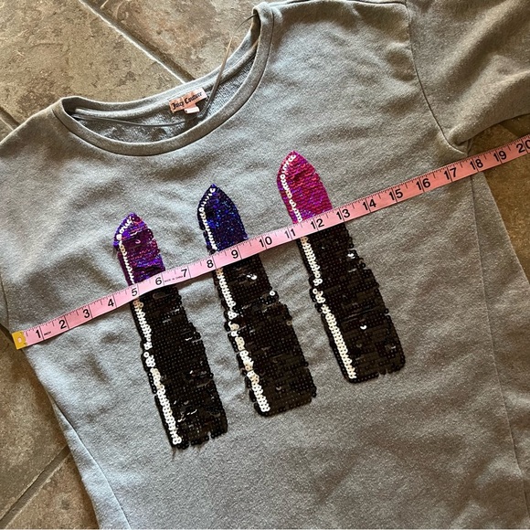 ⭐️BOGO FREE⭐️ JUICY COUTURE Y2K Vintage Sequined Lipstick Casual Top S - Picture 6 of 9